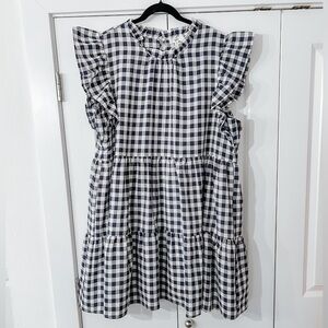 Blue and Navy gingham top